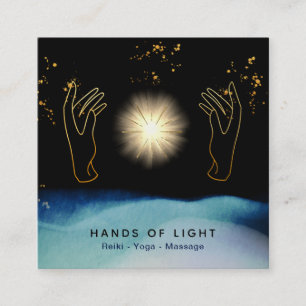 *~* Cosmic Healing Händer Universe Stars Energy Fyrkantigt Visitkort