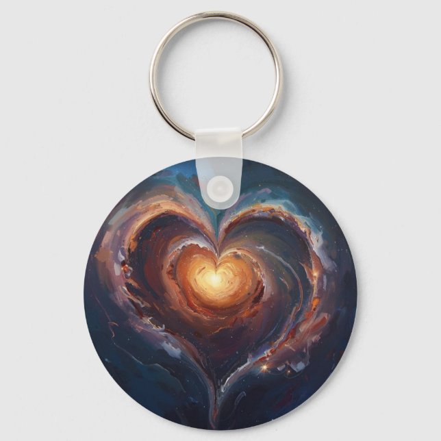 Cosmic Heart Galaxy Love Art – Universe Romance  Nyckelring (Framsida)