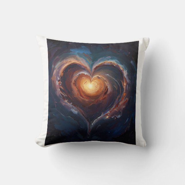Cosmic Heart Galaxy Love Art – Universum Romantik  Kudde (Framsida)