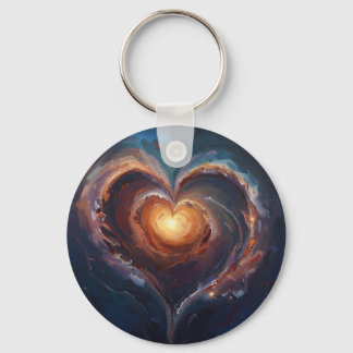 Cosmic Heart Galaxy Love Art – Universum Romantik Nyckelring