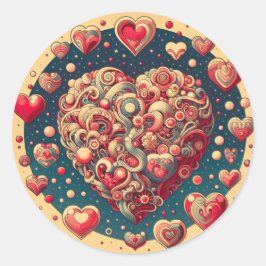 Cosmic Heart Sticker Runt Klistermärke