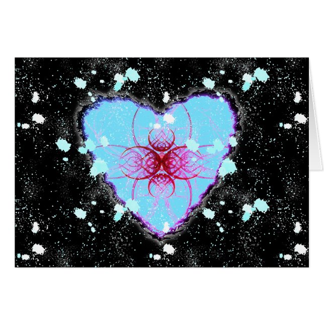 Cosmic Heart Valentine Kärlek Hälsningskort (Framsidan Horizontal)