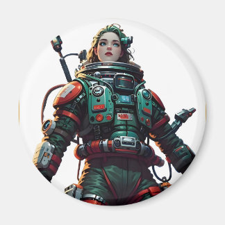 Cosmic Hero: Anpassade Space-Thned Merchandise Magnet