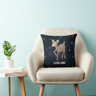 Cosmic Hjort Rosa Girl Girl Nursery Kudde
