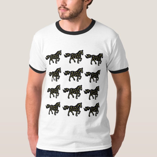 Cosmic Horse Pattern – Space Stars Galaxy Horse De T Shirt (Framsida)