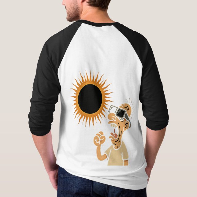 Cosmic Humor - Roligt Eclipse Ringer Tee för manar (Baksida)