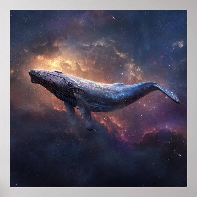 Cosmic Humpback Whale Poster (Framsidan)