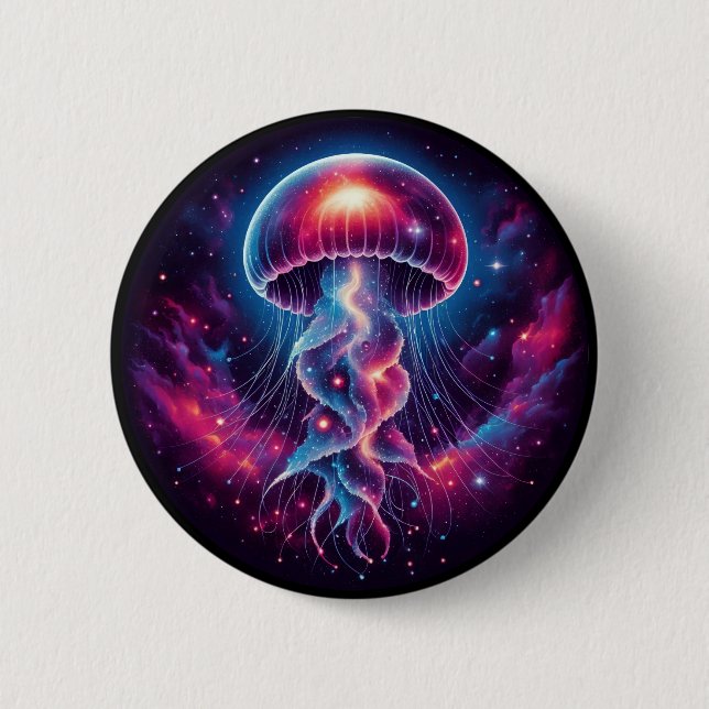 Cosmic Jellyfish Artwork Galaxy Knapp (Framsida)