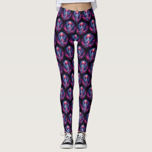 Cosmic Jellyfish Artwork Galaxy Leggings