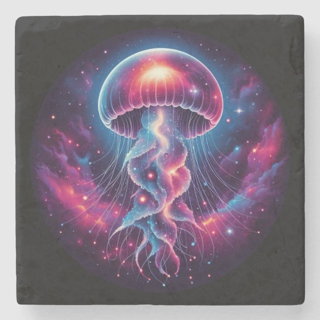 Cosmic Jellyfish Artwork Galaxy Stenunderlägg (Framsidan)