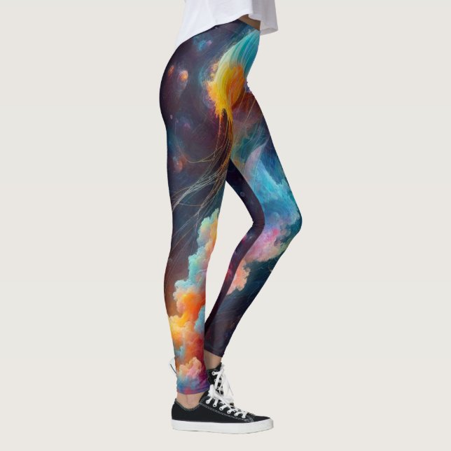 Cosmic Jellyfish Artwork Leggings (Höger)