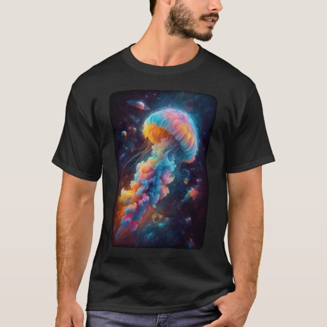 Cosmic Jellyfish Artwork T Shirt (Framsida)