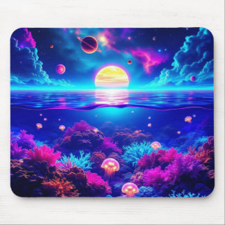 Cosmic Jellyfish Dreamscape Mouse Pad - Undervatte Musmatta