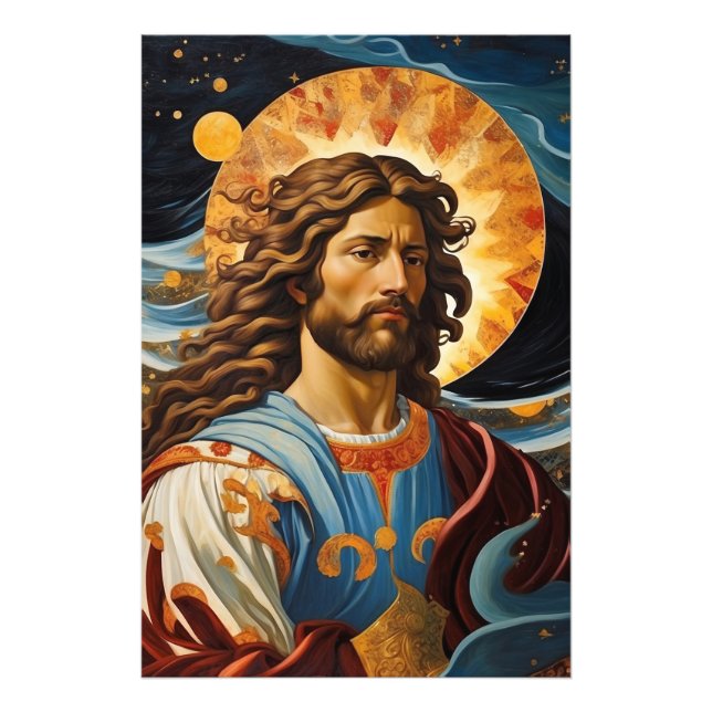*~* Cosmic Jesus Concerned Universe Earth AP50 Fototryck (Framsidan)
