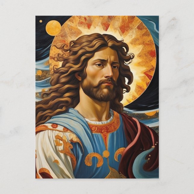*~* Cosmic Jesus Concerned Universe Earth AP50 Vykort (Framsida)