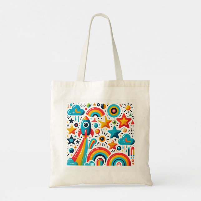 Cosmic Joy Tote Bag Design Tygkasse (Baksida)