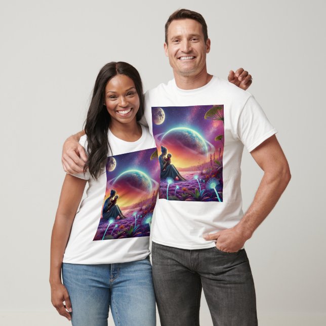 "Cosmic Kärlek: A Mor embrace between Stars" T Shirt (Unisex)