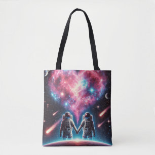 Cosmic Kärlek Astronaut Tote Bag Tygkasse