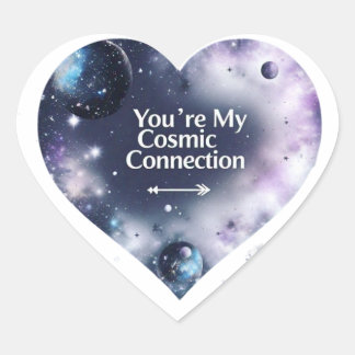 Cosmic Kärlek Heart Sticker - Unik Valentingåva Hjärtformat Klistermärke
