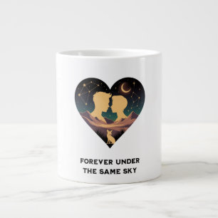 Cosmic Kärlek Story Heart med Älskare och Fox Art Jumbo Mugg