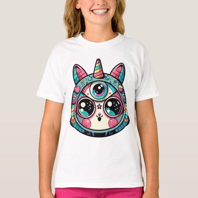 "Cosmic Kattdjur Fantasy" T Shirt (Framsida)