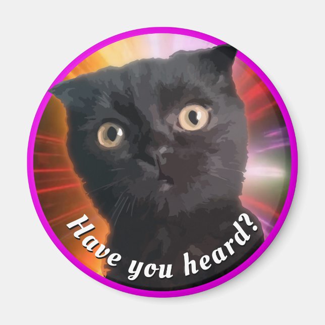 COSMIC KATTUNGE BUDDY CLASSIC ROUND STICKER MAGNET (Framsidan)