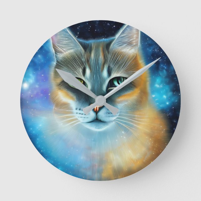 Cosmic Kattunge Rund Klocka (Framsida)
