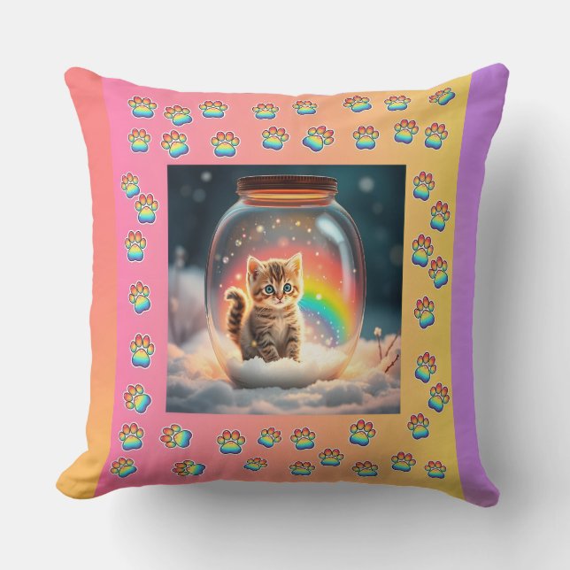 Cosmic Kitten Quest Pillow Kudde (Framsida)