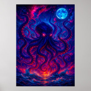 Cosmic Kraken Stigning från Ocean Fantasy Poster