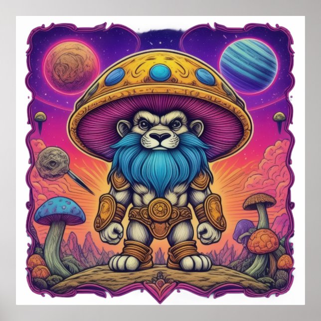Cosmic Lejon Warrior Poster (Framsidan)