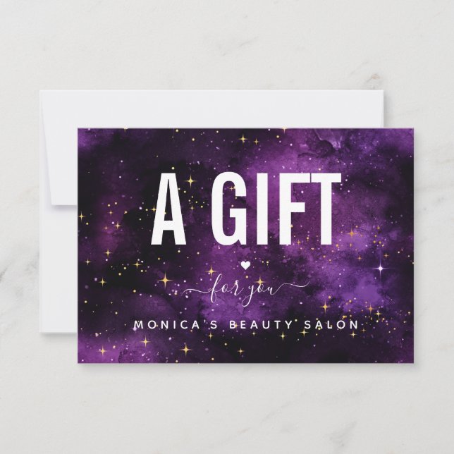 Cosmic Lila Galaxy Night Beauty Salon Sparkles (Framsida)