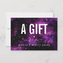 Cosmic Lila Galaxy Night Beauty Salon Sparkles