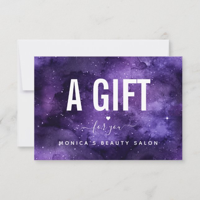 Cosmic Lila Galaxy Night Himlar Beauty Salon Makeu (Framsida)