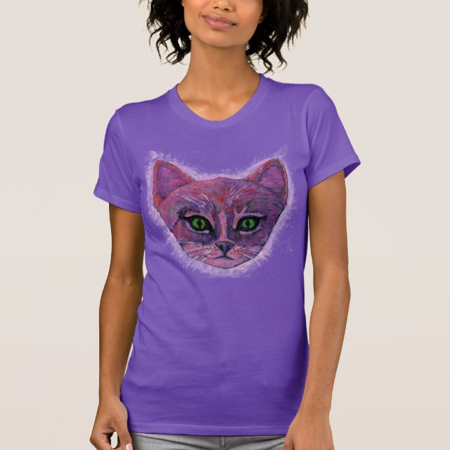 Cosmic Lila Kitten T Shirt (Framsida)