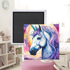 Cosmic Lila Unicorn Magnet
