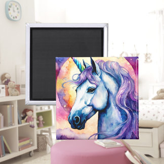 Cosmic Lila Unicorn Magnet