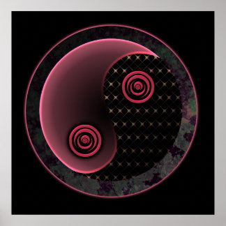 Cosmic Lila Yin Yang Poster