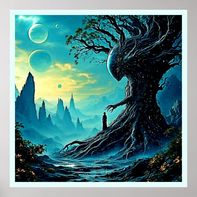 Cosmic Livets träd Fantasy Poster (Framsidan)