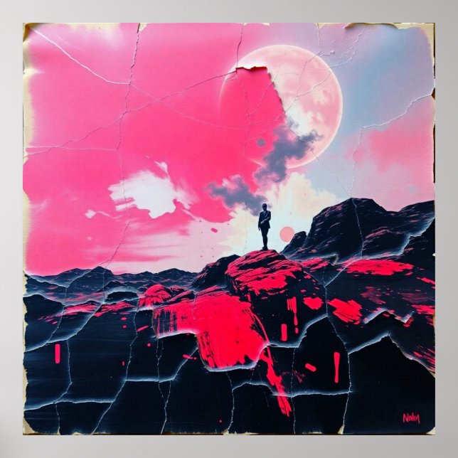 Cosmic Loner: Retro Rosa Dream Poster (Framsidan)