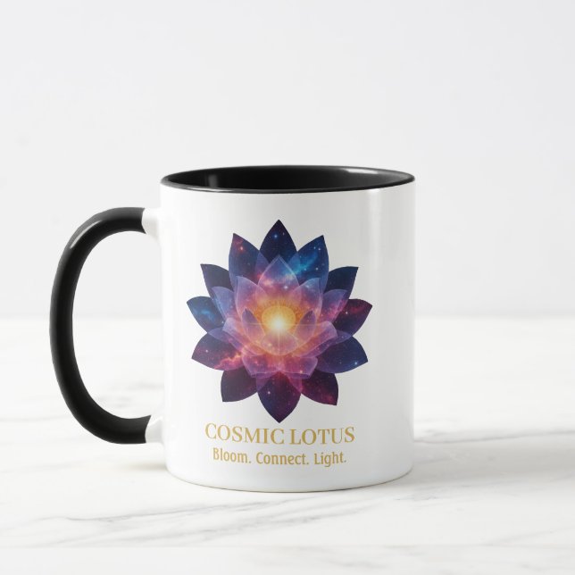 Cosmic Lotus Flower | Galaxy Bloom Energy Mugg (Vänster)