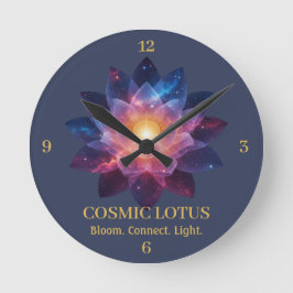 Cosmic Lotus Flower - Galaxy Bloom Energy Rund Klocka