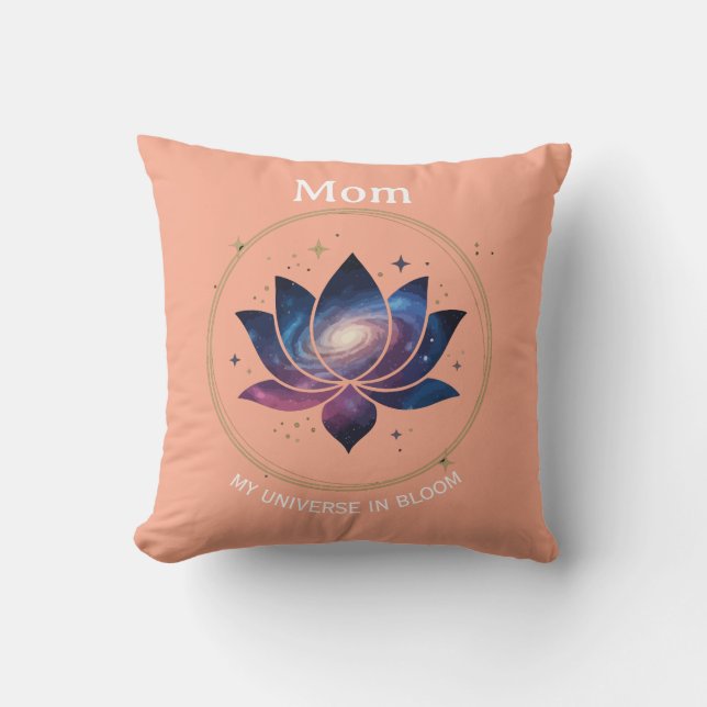 Cosmic Lotus Flower Mom Bloom Kudde (Framsida)