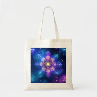 Cosmic Lotus Glow Tote Bag Tygkasse
