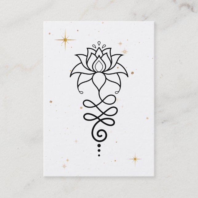 *~* Cosmic Lotus Nirvana + Helig Geometry Visitkort (Framsida)