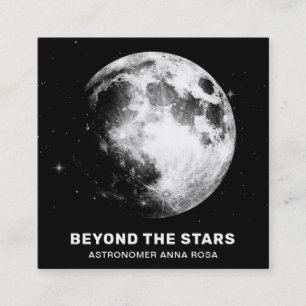 *~* Cosmic Luna Stars Full MOON Lunar Astronomer Fyrkantigt Visitkort