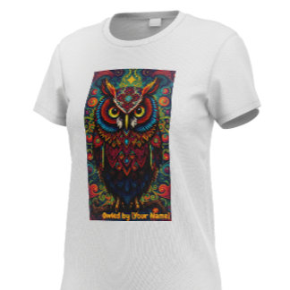 Cosmic Mandala Owl T Shirt