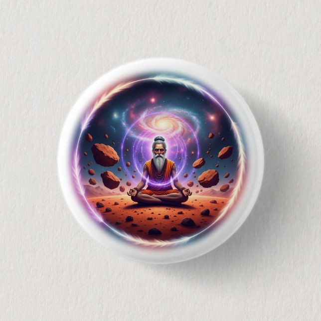 Cosmic Meditator Button Pin Knapp (Framsida)