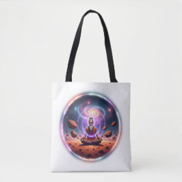Cosmic Meditator Tote Bag - Spiritual Galaxy Tygkasse