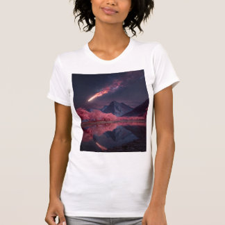 Cosmic Meteor Mountain T-Shirt - Surreal Night Him