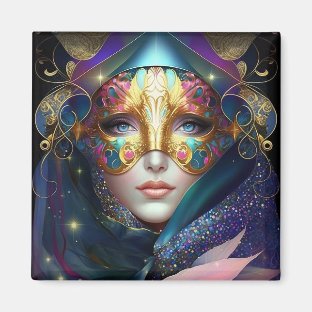 Cosmic Mfrågade Goddess Queen Fantasy Art Magnet (Framsidan)